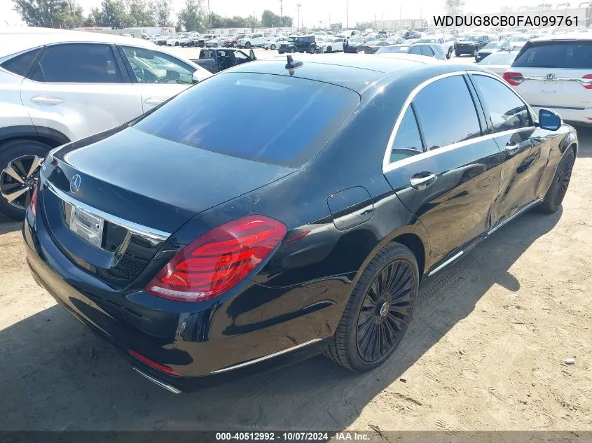 2015 Mercedes-Benz S 550 VIN: WDDUG8CB0FA099761 Lot: 40512992