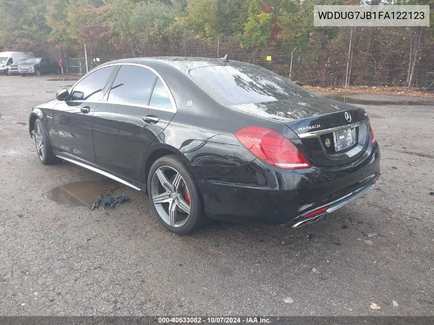 2015 Mercedes-Benz S 63 Amg 4Matic VIN: WDDUG7JB1FA122123 Lot: 40533082