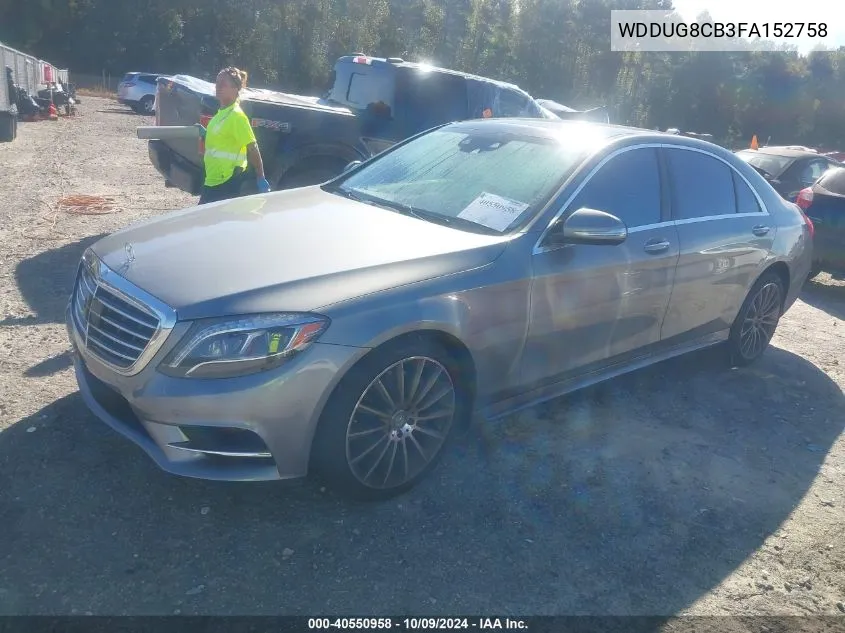 2015 Mercedes-Benz S 550 VIN: WDDUG8CB3FA152758 Lot: 40550958