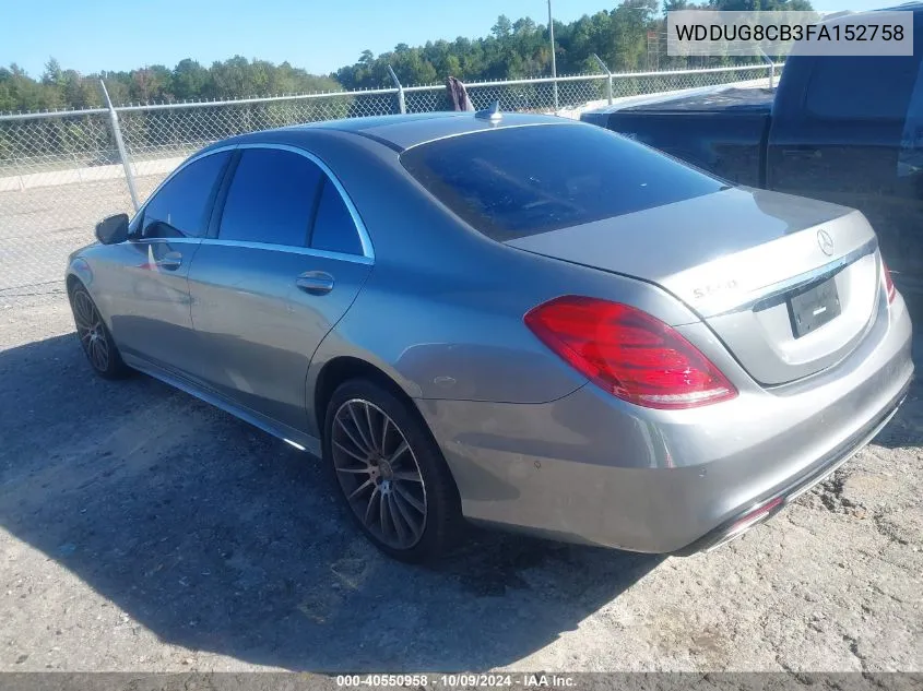 2015 Mercedes-Benz S 550 VIN: WDDUG8CB3FA152758 Lot: 40550958