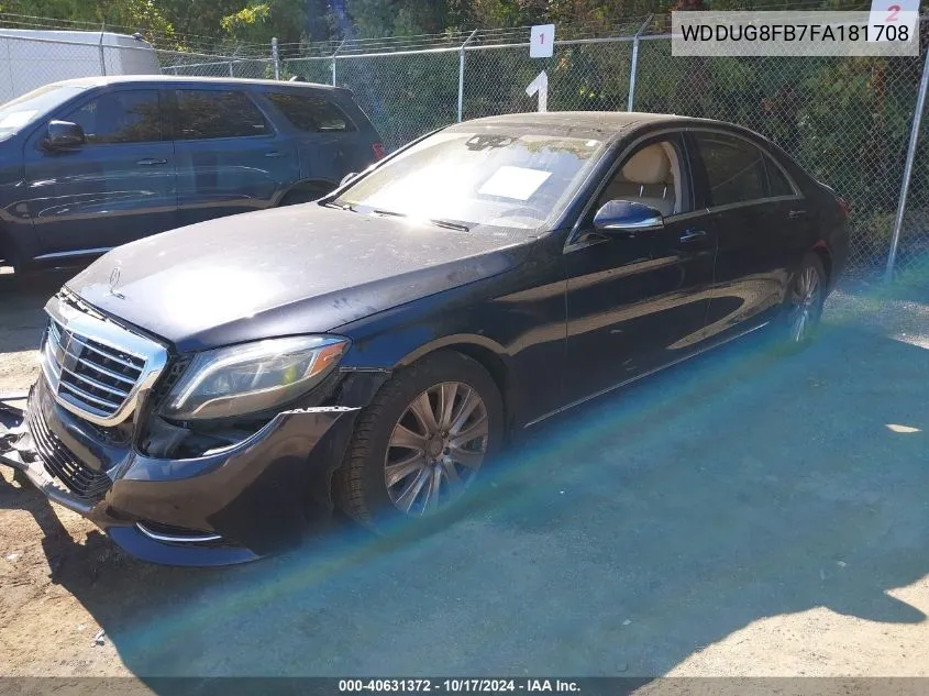 2015 Mercedes-Benz S 550 4Matic VIN: WDDUG8FB7FA181708 Lot: 40631372