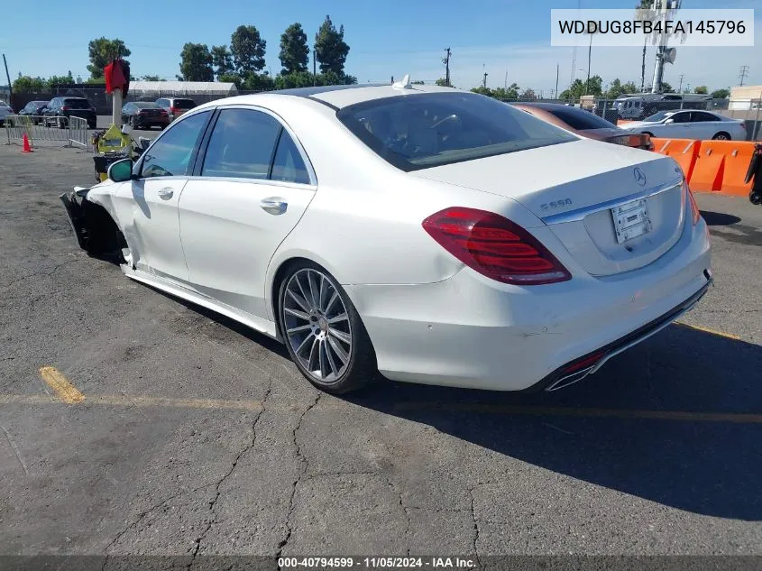 2015 Mercedes-Benz S 550 4Matic VIN: WDDUG8FB4FA145796 Lot: 40794599