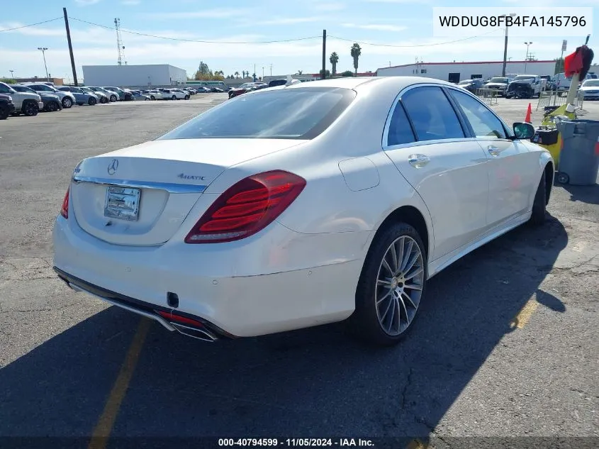 2015 Mercedes-Benz S 550 4Matic VIN: WDDUG8FB4FA145796 Lot: 40794599