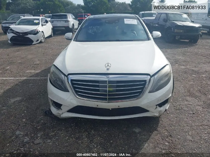 2015 Mercedes-Benz S 550 VIN: WDDUG8CB1FA081933 Lot: 40807452