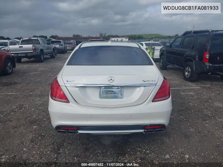 2015 Mercedes-Benz S 550 VIN: WDDUG8CB1FA081933 Lot: 40807452