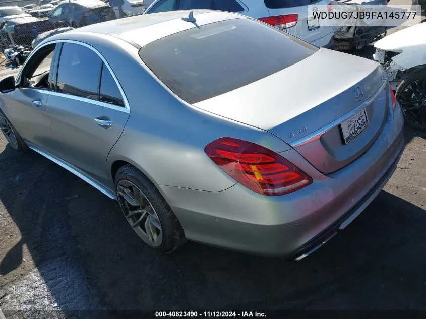 2015 Mercedes-Benz S 63 Amg VIN: WDDUG7JB9FA145777 Lot: 40823490