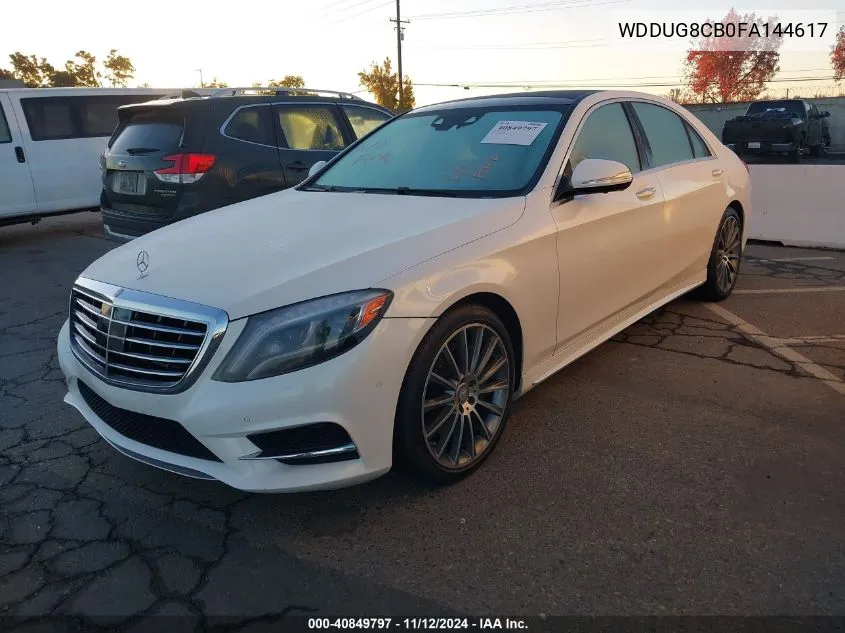 2015 Mercedes-Benz S 550 VIN: WDDUG8CB0FA144617 Lot: 40849797