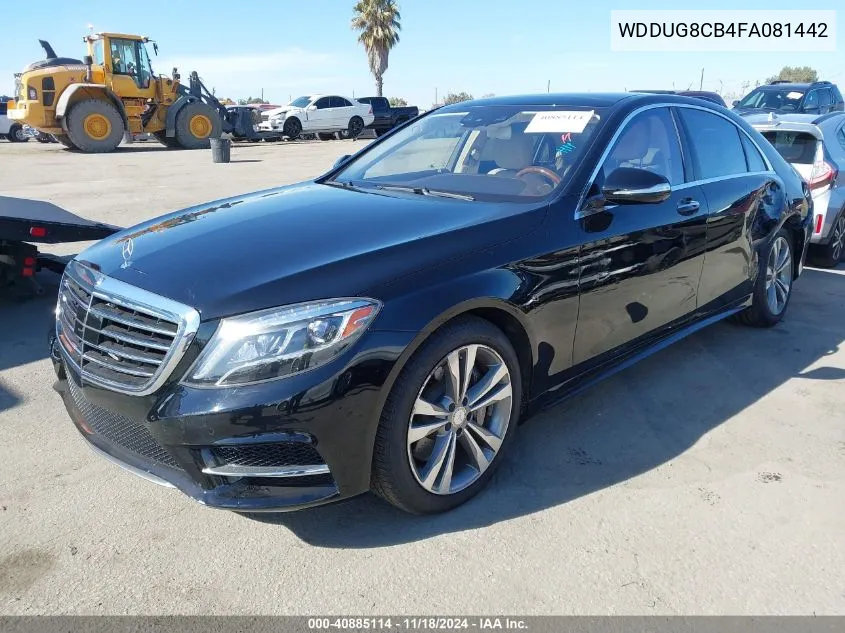 2015 Mercedes-Benz S 550 VIN: WDDUG8CB4FA081442 Lot: 40885114