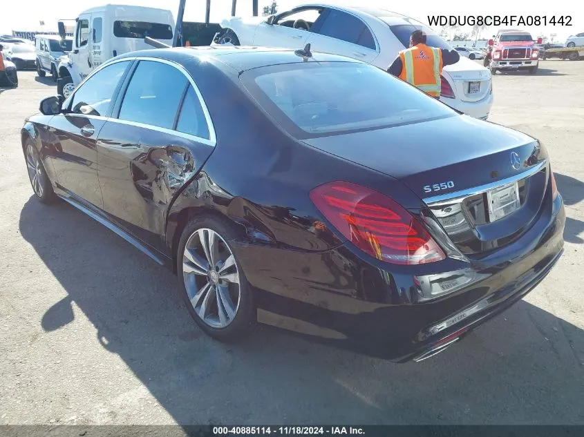 2015 Mercedes-Benz S 550 VIN: WDDUG8CB4FA081442 Lot: 40885114