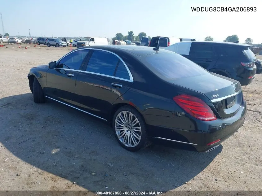 2016 Mercedes-Benz S 550 VIN: WDDUG8CB4GA206893 Lot: 40187855