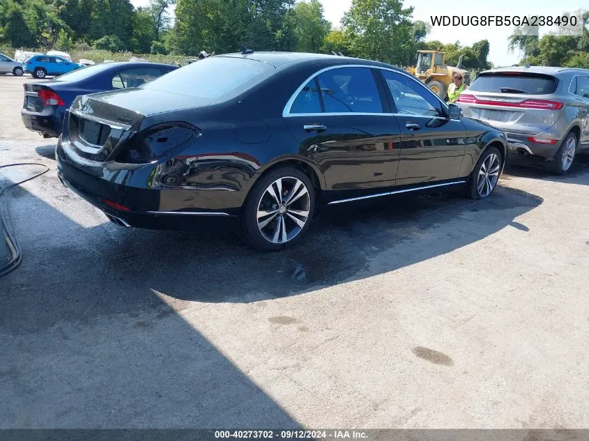 2016 Mercedes-Benz S 550 4Matic VIN: WDDUG8FB5GA238490 Lot: 40273702