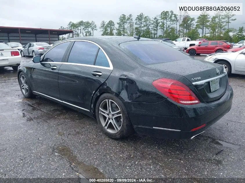 2016 Mercedes-Benz S 550 4Matic VIN: WDDUG8FB8GA206052 Lot: 40285820