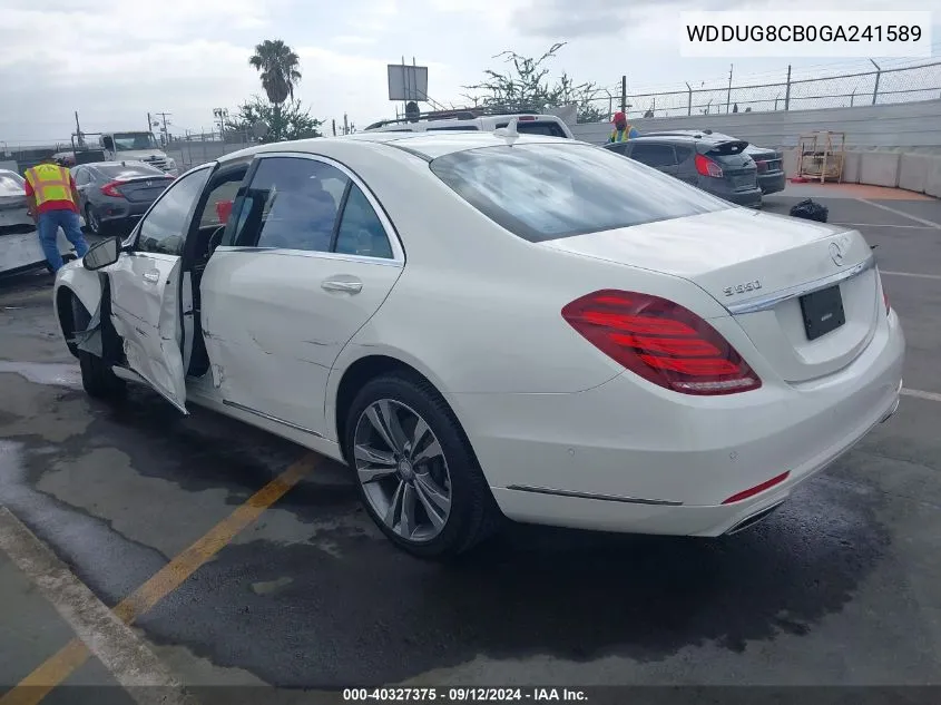 2016 Mercedes-Benz S 550 VIN: WDDUG8CB0GA241589 Lot: 40327375