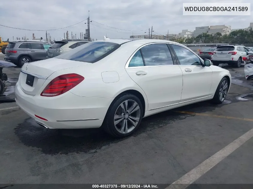 2016 Mercedes-Benz S 550 VIN: WDDUG8CB0GA241589 Lot: 40327375