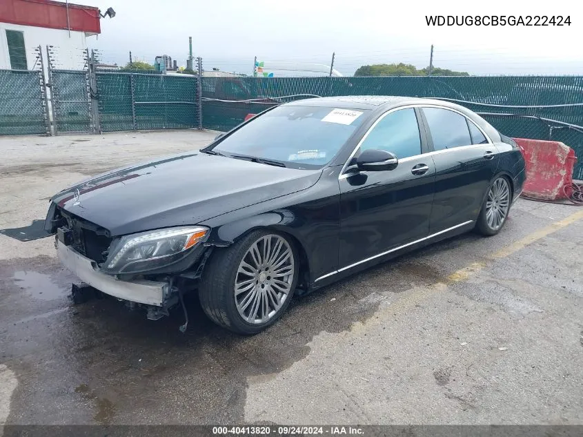 2016 Mercedes-Benz S 550 VIN: WDDUG8CB5GA222424 Lot: 40413820