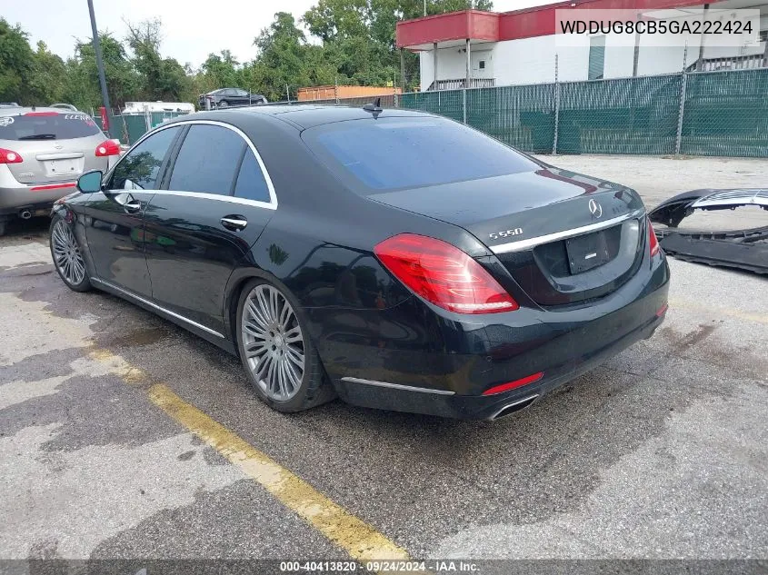 2016 Mercedes-Benz S 550 VIN: WDDUG8CB5GA222424 Lot: 40413820