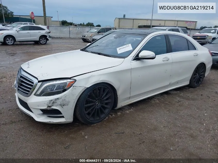 2016 Mercedes-Benz S 550 VIN: WDDUG8CB1GA219214 Lot: 40444311