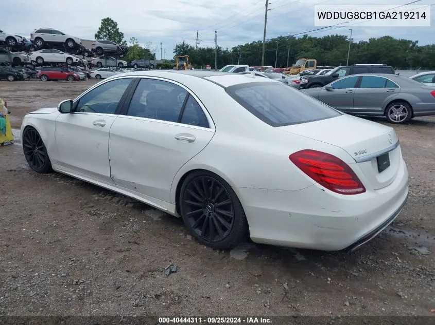 2016 Mercedes-Benz S 550 VIN: WDDUG8CB1GA219214 Lot: 40444311