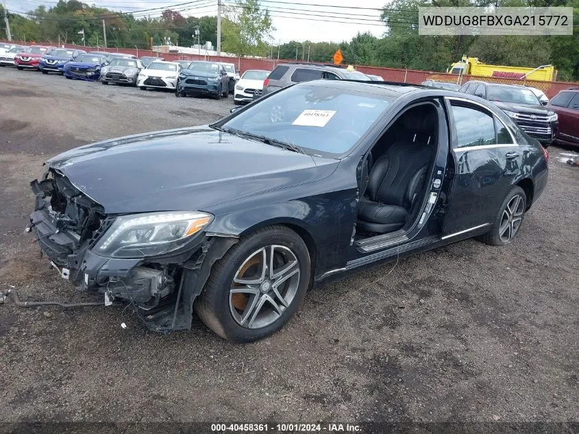 2016 Mercedes-Benz S 550 4Matic VIN: WDDUG8FBXGA215772 Lot: 40458361