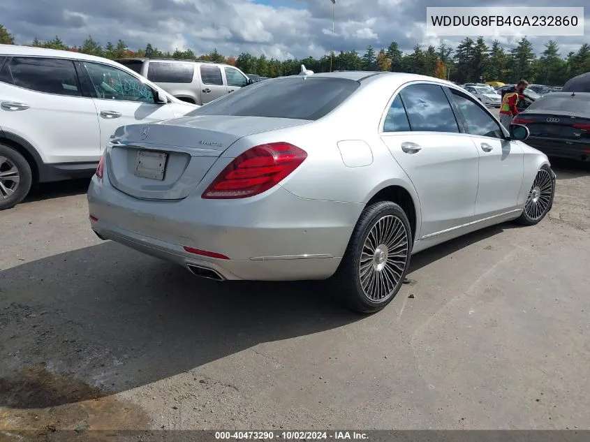 2016 Mercedes-Benz S 550 4Matic VIN: WDDUG8FB4GA232860 Lot: 40473290