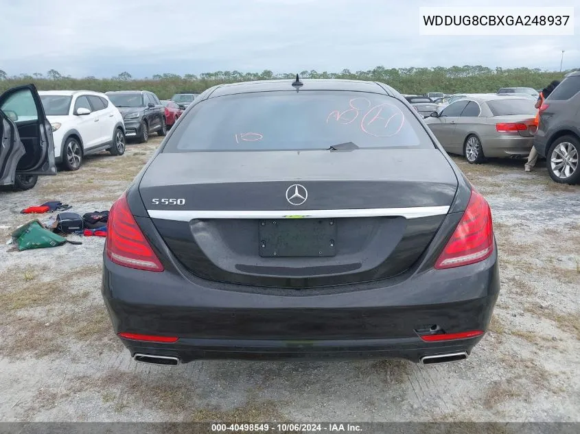 2016 Mercedes-Benz S 550 550 VIN: WDDUG8CBXGA248937 Lot: 40498549