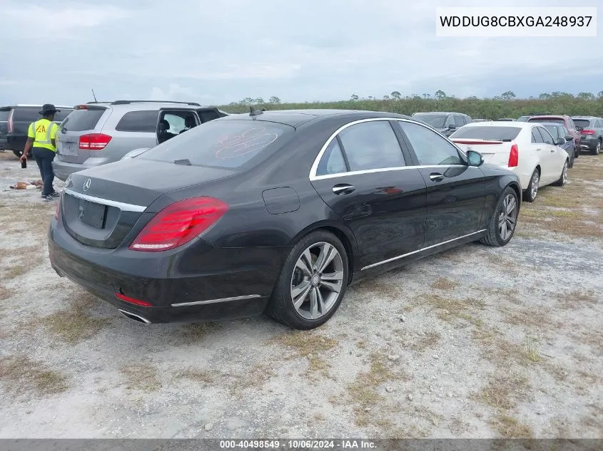 2016 Mercedes-Benz S 550 550 VIN: WDDUG8CBXGA248937 Lot: 40498549