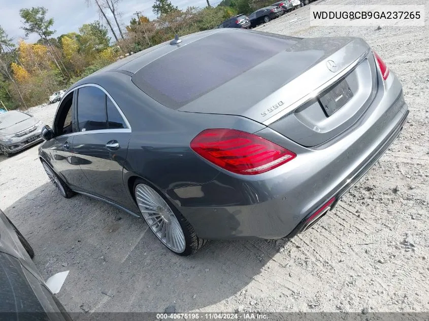 2016 Mercedes-Benz S 550 VIN: WDDUG8CB9GA237265 Lot: 40675195