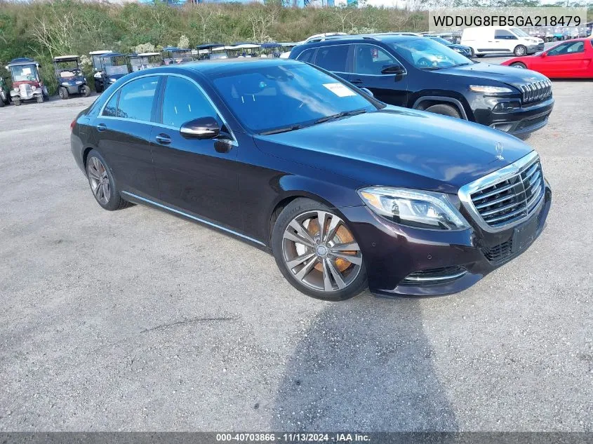 2016 Mercedes-Benz S 550 4Matic VIN: WDDUG8FB5GA218479 Lot: 40703866