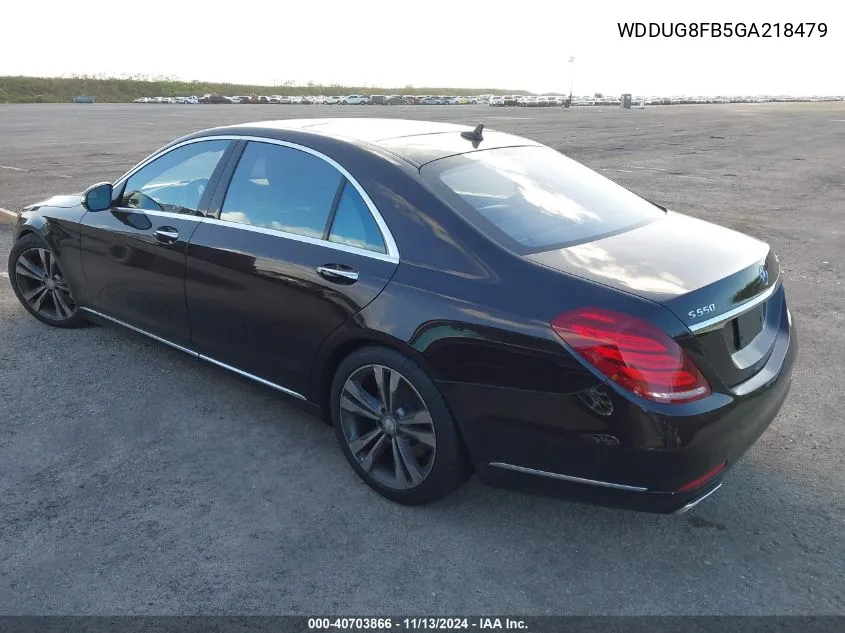 2016 Mercedes-Benz S 550 4Matic VIN: WDDUG8FB5GA218479 Lot: 40703866