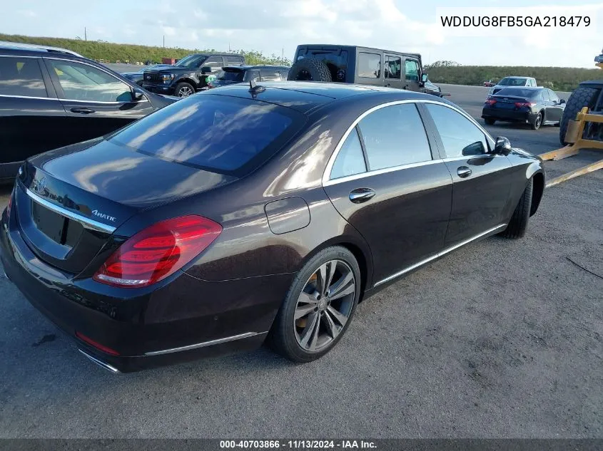 2016 Mercedes-Benz S 550 4Matic VIN: WDDUG8FB5GA218479 Lot: 40703866