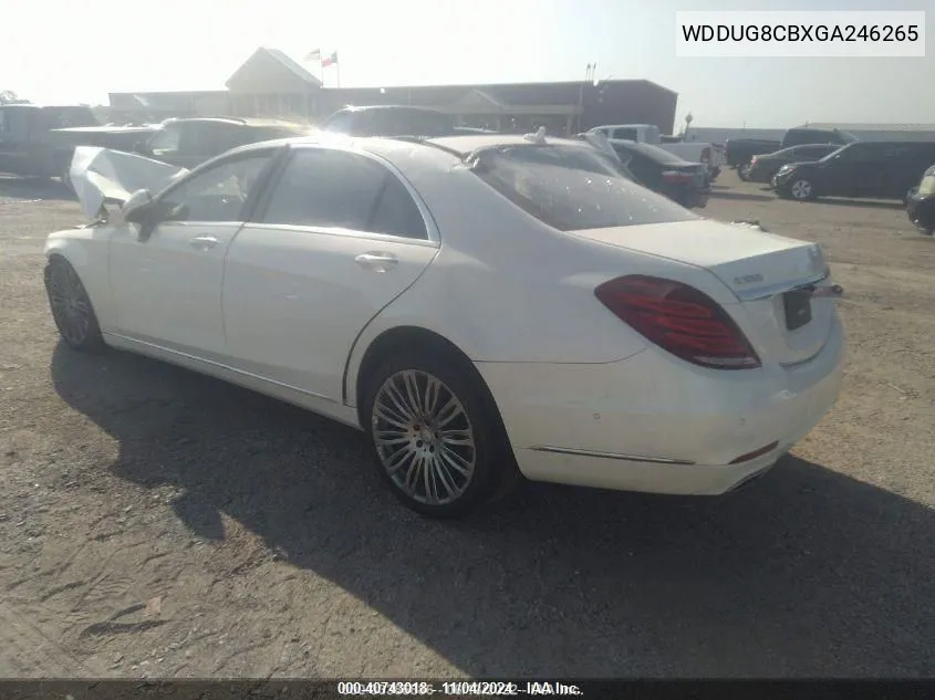 2016 Mercedes-Benz S 550 VIN: WDDUG8CBXGA246265 Lot: 40743018