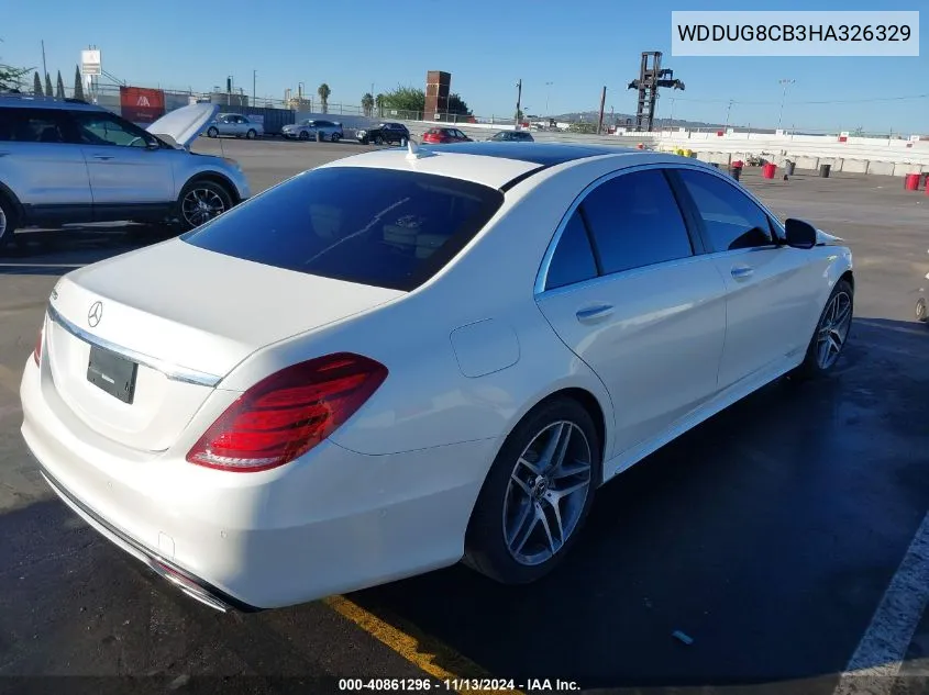 2017 Mercedes-Benz S 550 VIN: WDDUG8CB3HA326329 Lot: 40861296