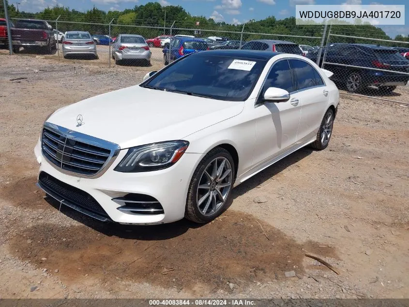 2018 Mercedes-Benz S 560 VIN: WDDUG8DB9JA401720 Lot: 40083844