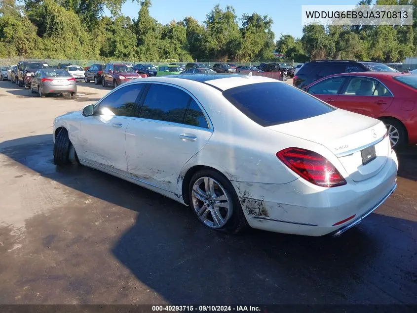 2018 Mercedes-Benz S 450 4Matic VIN: WDDUG6EB9JA370813 Lot: 40293715