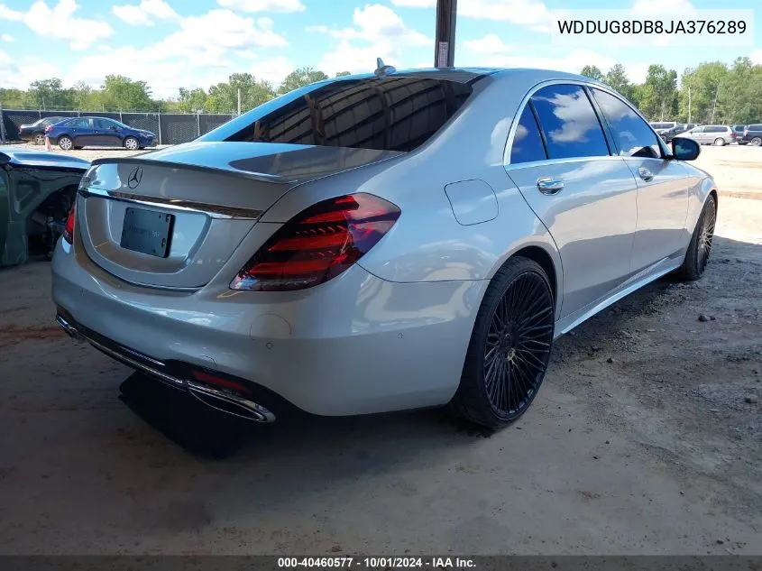 2018 Mercedes-Benz S 560 VIN: WDDUG8DB8JA376289 Lot: 40460577