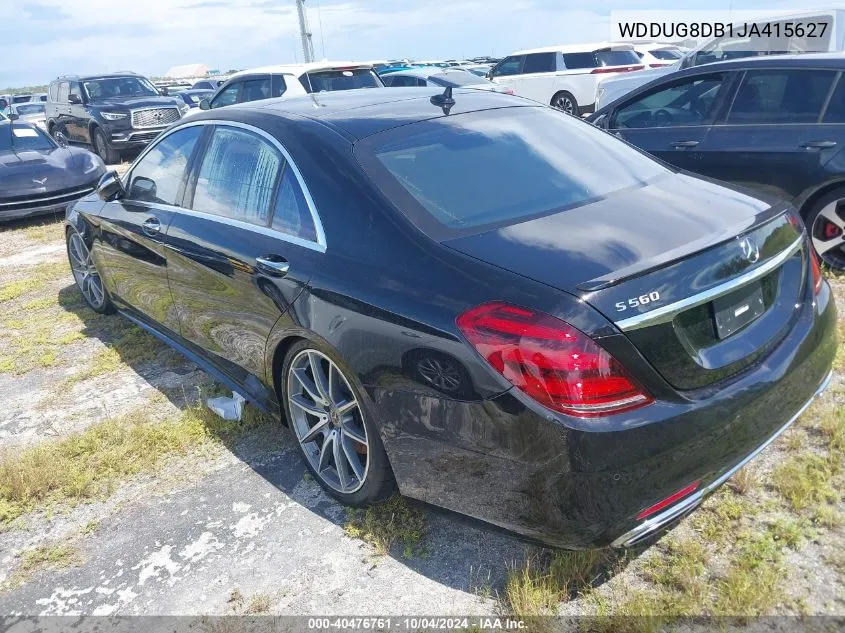 2018 Mercedes-Benz S 560 VIN: WDDUG8DB1JA415627 Lot: 40476761