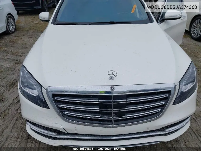 2018 Mercedes-Benz S 560 VIN: WDDUG8DB5JA374368 Lot: 40521835