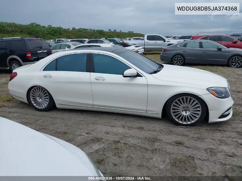 2018 Mercedes-Benz S 560 VIN: WDDUG8DB5JA374368 Lot: 40521835