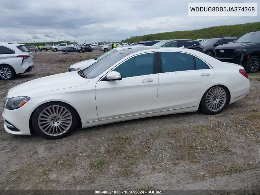 2018 Mercedes-Benz S 560 VIN: WDDUG8DB5JA374368 Lot: 40521835