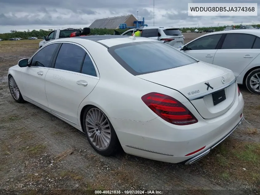 2018 Mercedes-Benz S 560 VIN: WDDUG8DB5JA374368 Lot: 40521835