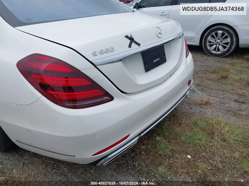 2018 Mercedes-Benz S 560 VIN: WDDUG8DB5JA374368 Lot: 40521835