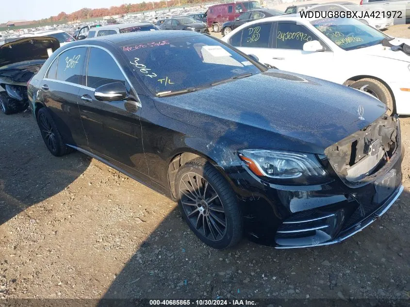 2018 Mercedes-Benz S 560 4Matic VIN: WDDUG8GBXJA421972 Lot: 40685865