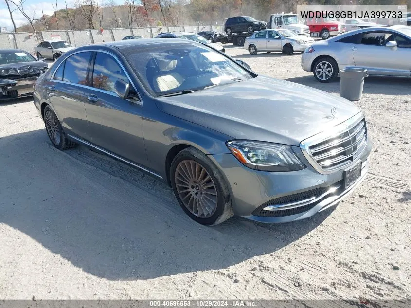 2018 Mercedes-Benz S 560 4Matic VIN: WDDUG8GB1JA399733 Lot: 40698553