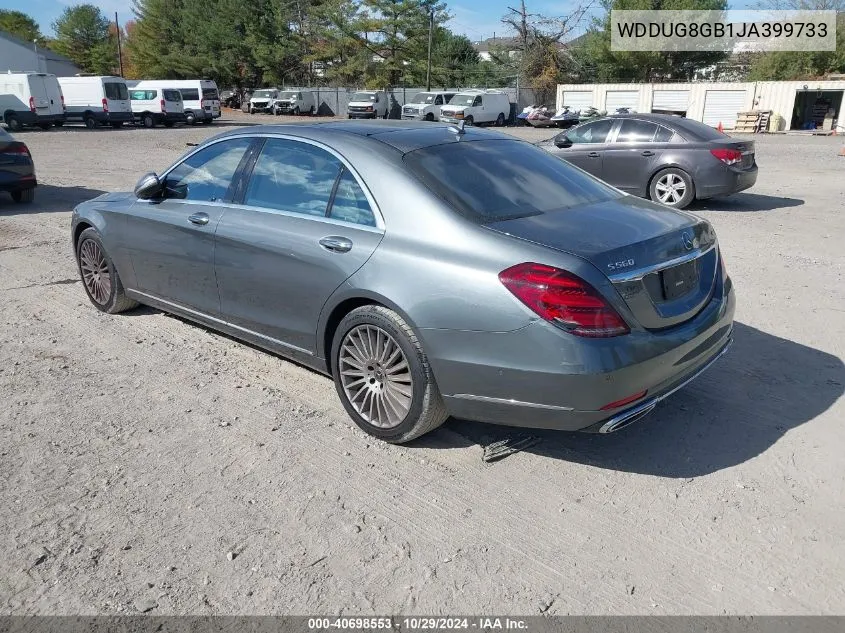 2018 Mercedes-Benz S 560 4Matic VIN: WDDUG8GB1JA399733 Lot: 40698553