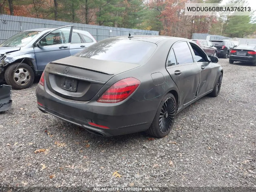 2018 Mercedes-Benz S 450 4Matic VIN: WDDUG6GB8JA376213 Lot: 40740779