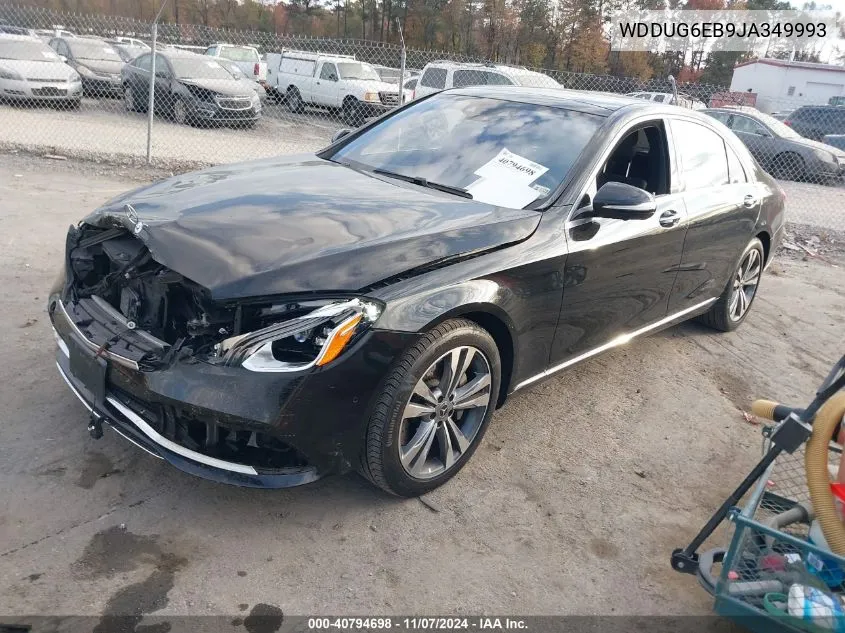 2018 Mercedes-Benz S 450 4Matic VIN: WDDUG6EB9JA349993 Lot: 40794698