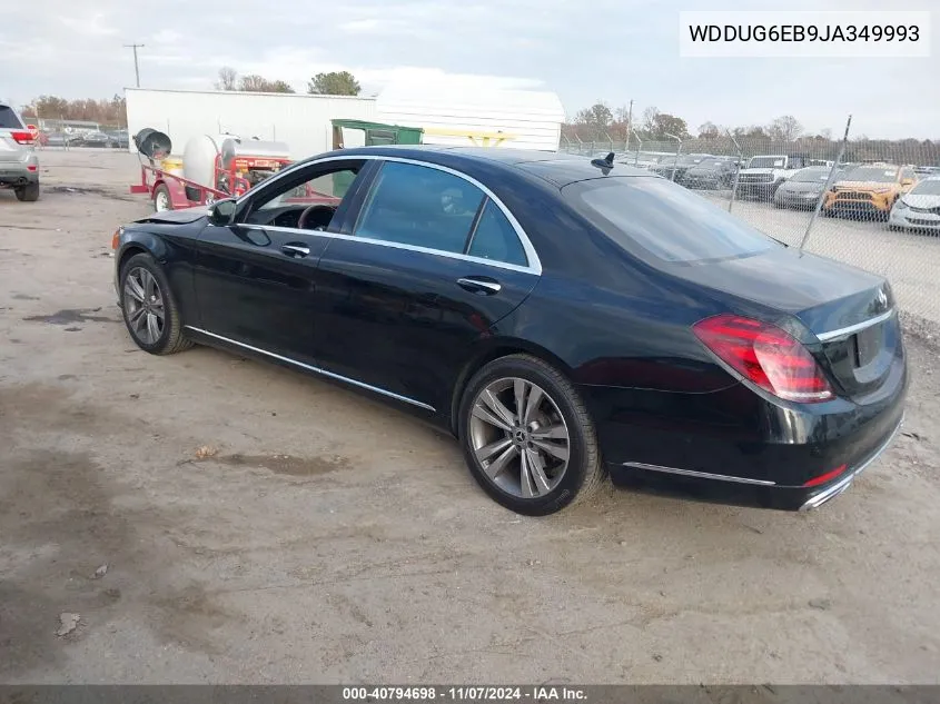 2018 Mercedes-Benz S 450 4Matic VIN: WDDUG6EB9JA349993 Lot: 40794698