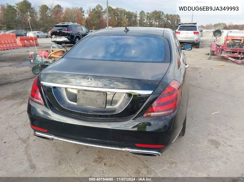 2018 Mercedes-Benz S 450 4Matic VIN: WDDUG6EB9JA349993 Lot: 40794698