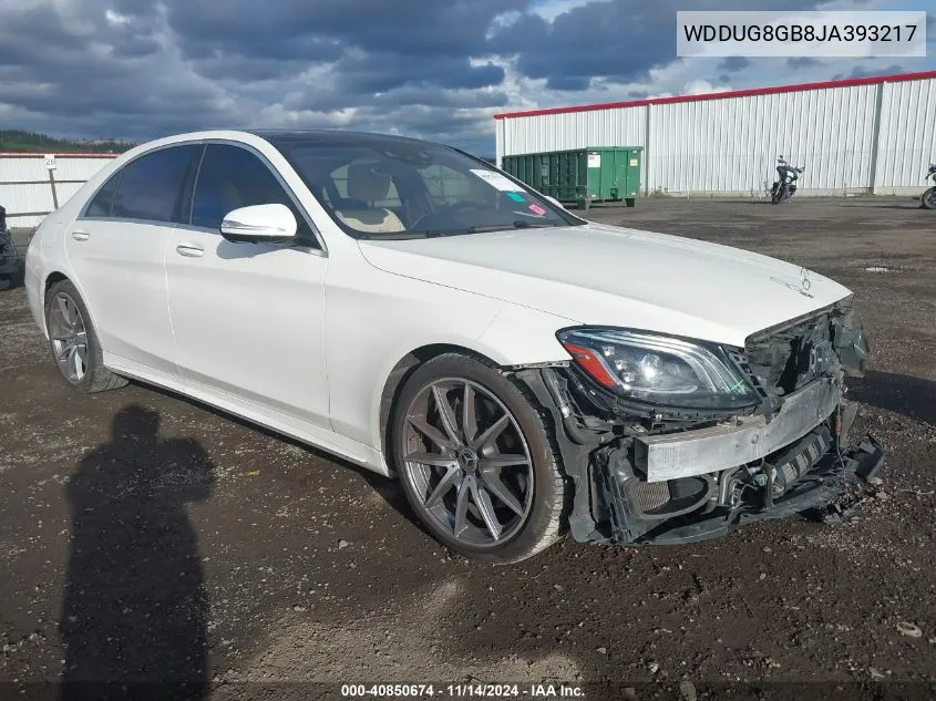 2018 Mercedes-Benz S 560 4Matic VIN: WDDUG8GB8JA393217 Lot: 40850674