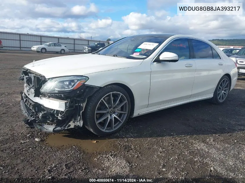 2018 Mercedes-Benz S 560 4Matic VIN: WDDUG8GB8JA393217 Lot: 40850674